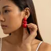 Pendientes de verano de estilo dopamina transfronterizos europeos y americanos, con moño redondo y múltiples capas, versátiles y elegantes, pendientes ovalados coloridos exagerados