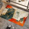 Alfombra de Barro Diatomeas Mármol Simple Transfronteriza Dorado Esmeralda Chapado Absorbente Baño Antideslizante Fácil Cuidado Felpudo Alfombra de Secado Rápido