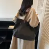 Bolsa de Lona para Mujer Versátil Casual Bolso de Hombro Gran Capacidad Libro Estudiante Clase Trabajo Bolsa para Viajar Bolsa Tote Bolsa de Tela