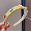 Diadema infantil fruta esponja flor pequeña lavado de cara maquillaje presión para el cabello no lastima la cabeza linda princesa niña accesorios para el cabello
