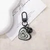 Chaveiro Pingente Sino Coração Acrílico Colorido com Glitter Acessório para Bolsa de Presente DIY Decoração