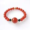Benefícios da Transmissão ao Vivo Qianjing Wanma: Pulseira de Ágata Vermelha Cereja Natural, Pulseira Feminina DIY Estilo Chinês, Joias para Venda em Barracas