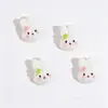 Accesorio de resina de trébol de cuatro hojas con cabeza de conejo en color rubor brillante, llavero DIY con pegamento cremoso, funda de teléfono hecha a mano, venta al por mayor de accesorios para el cabello