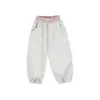 Ropa Infantil Nuomi Wanzi 2026 Otoño Nuevo Pantalones Largos para Niña Versátiles con Bloques de Color Parcheados Pantalones de Chándal Casuales con Puntos de Color