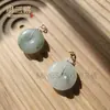 Colgante con Cierre de Plata S925 Tianshan Cui de Xinjiang con Flor Flotante Colgante Ruyi de Paz de Doble Cara Tianshan Cui Colgante de Jade