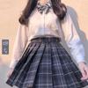 Uniforme JK Básico JK Completo Estilo Universitário Japonês Manga Curta Longa Saia Plissada Estudante Feminino