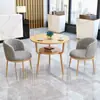 Juego de Mesa y Sillas de Recepción y Negociación de Lujo Ligero para Apartamentos Pequeños, Mesa de Comedor para Tiendas de Té de Leche, Cafeterías y Juego de Mesa Redonda Pequeña para Balcón