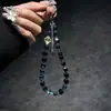 Cordão Curto para Celular Flash Diamond Contas de Cristal de Açúcar Corrente para Celular Moda Japonesa e Coreana Pequenos Enfeites Frescos para Pendurar no Pulso