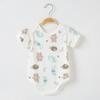 Mameluco de Verano para Bebé Fino de Manga Corta Envolvente Ropa Fart Recién Nacido Triángulo Camisón Bebé Niña Trepador Algodón Pijama