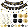 Bandeiras de Formatura Transfronteiriças, Faixas para Festa de Formatura, Decorações Douradas para Chapéus de Formatura, Enfeites Pendurados Espirais e Decorações Penduradas