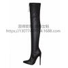 Estación independiente transfronteriza ins moda pasarela negro sexy botas con cremallera frontal recto comercio exterior AliExpress zapatos de mujer