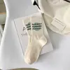 Calcetines de Primavera y Otoño para Mujer, Media Pantorrilla, Antiolor, Absorbentes de Sudor, Transpirables, Resistentes al Desgaste, No Aprietan, Estilo Coreano, Calcetines Deportivos Unisex de Moda, Zhuji