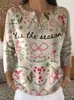 Sudadera de Punto con Cuello en V, Botones y Mangas Largas, Estilo Nuevo Transfronterizo, Otoño e Invierno, Suéter con Estampado de Moda Personalizado para Mujer