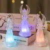 Anjo Pequeno Luminoso Colorido Novo Transfronteiriço Cristal Acrílico Enfeites de Anjo Decoração de Natal Anjo Luz Noturna