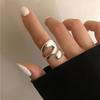 Europeu e americano de quatro dedos conmixed chain metal geometric opening ring metal geometric opening ring anel de personalidade atacado