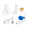 Modificação do Sistema de Água de RV Cotovelo de Três Vias com Rosca Externa Conector Rápido Conector de Tubo de Água Quente e Fria de PE de 12mm
