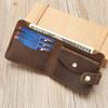 Cartera Multifuncional Transfronteriza de Cuero Genuino con Múltiples Ranuras para Tarjetas, Bolso de Tarjetas de Cuero Crazy Horse Hecho a Mano Retro, Cartera Corta de Alta Gama