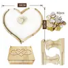 Libro de Invitados de Boda de Madera Transfronterizo Decoración de Escritorio Artesanía de Madera Letrero de Boda en Forma de Corazón Decoración de Mesa de Firma