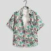 Camisa Floral Retro de Manga Corta Estilo Hawaiano Chaqueta Elegante Yuppie para Hombre Antigua Camisa de Manga Corta Estampada de Verano para Playa