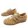 Zapatos de entrenamiento alemanes estilo ballet con lunares, versión de piel para mujer, nuevos zapatos deportivos casuales otoño 2026, zapatos Forrest Gump de suela blanda