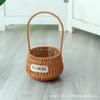 Cesta de frutas portátil de estilo pastoral, cesta de flores tejida, cesta de flores carnosas, cesta de flores de ratán, maceta, directa de fábrica