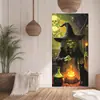 Cortina de Porta de Bruxa Transfronteiriça Tecido Decorativo de Fundo Faixa Atmosfera de Terror de Halloween Bandeira Pendurada Tecido de Fundo de Bruxa de Halloween