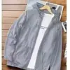 Ropa de Protección Solar Unisex de Malla de Seda de Hielo, Estilo Cortavientos con Capucha de Verano, Chaqueta Transpirable para Pesca al Aire Libre con Protección Solar