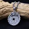 Colar de prata de lei S925 fantasma da montanha gastar dinheiro no ano de nascimento design de moda masculino e feminino senso de design nicho retrô personalidade masculina pingente de dragão masculino