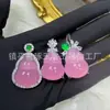 Novo Pingente de Cabacinha em Jade Gelo com Calcedônia Rosa Estilo Chinês Modelo de Luxo Pingente de Cabacinha Ágata Roxa Fonte de Suprimento para Transmissão ao Vivo