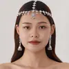 Accesorios de Moda Europeos y Americanos Nuevos Transfronterizos, Tocados y Pendientes Exóticos de Estilo Étnico, Cadenas Vintage para la Frente en Stock