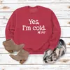 Amazon Cross-Border Outono e Inverno Tops Femininos Comércio Exterior Outono e Inverno Sim Estou com Frio Estampado Casual Solto Moletom