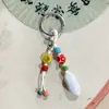 Chaveiro de Cerâmica de Jingdezhen Maçã Estilo Étnico Bolsa Tecida Pendurar Barraca de Mercado Noturno Artística Acessórios Pequenos Atacado em Estoque