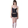 Traje de Banho Feminino Biquíni Três Peças Estilo de Blogueira Coreana Mesma Roupa Menina Popular Alça com Laço Acabamento em Renda Conjunto Menina Popular