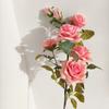 Produtos transfronteiriços diretos da fábrica flor de simulação rosa de veludo de 7 cabeças galho longo atmosfera romântica fotografia de casamento decoração de casa