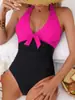Nuevo Traje de Baño Europeo y Americano de Comercio Exterior Transfronterizo Ajustado con Volantes y Abertura Traje de Baño Sexy Traje de Baño Popular Transfronterizo de Amazon