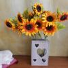Serie de Pinturas al Óleo de Girasoles Girasol Europeo y Americano Decoración de Sala Modelo para el Hogar Utilería para Fotos de Bodas en el Extranjero Flores Artificiales