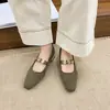 Zapatos Mary Jane cuadrados de estilo francés vintage con exquisito diseño de cadena metálica para mujer 2026, corte bajo con hebilla, zapatos de tacón fino