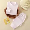 Ropa Interior Infantil Otoño e Invierno Set Antibacteriano Sin Costuras Niños y Niñas Ropa de Bebé Clase a Algodón de Color Engrosado Engrosado y Cálido
