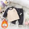 Calças de outono com forro de fleece para crianças, traje quente acolchoado para meninos e meninas, bebê, outono e inverno, veludo alemão, roupa íntima básica, atacado