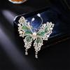 Broche de mariposa de lujo con gotas de aceite, estilo vintage, con perlas naturales, insectos y animales, accesorio de alta gama para abrigos y trajes de mujer.