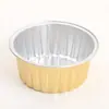 Tazón de papel de aluminio para freidora de aire, molde para pudín de horno, tarta de huevo de pastelería de nieve, pastel redondo, molde para pastel de tazón resistente a altas temperaturas