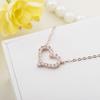 Joyería de Plata 925 Estilo Coreano Corazón Melocotón Collar con Colgante de Corazón Cadena para Clavícula Regalo para Novia para Conmemorar