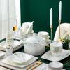 Conjunto de Tigela e Prato Conjunto de Jantar de Porcelana Óssea de Jingdezhen para Uso Doméstico Cerâmica Estilo Europeu Minimalista Tigelas Pratos Hashis Presente Conjunto Completo Atacado