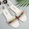 Pantuflas Planas Tejidas Estilo Bohemio para Mujer, Sandalias de Playa, Chanclas de Moda Antideslizantes, Tallas Grandes 36-43