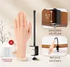 Mano de silicona de simulación para práctica de manicura con articulación, mano protésica de silicona, para que los principiantes inserten piezas de uñas, dedos postizos de exhibición, accesorios