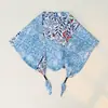 Bufanda Triángulo Trenzada de Nuevo Estilo Primavera y Otoño con Textura de Satín, Bufanda de Seda Estilo Pintura al Óleo con Estampado de Cachemira para Mujer, Bufanda de Cuello de Seda Imitación
