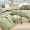 Juego de Cama de Algodón Puro de 4 Piezas, Grado Materno e Infantil Clase A, 60 Piezas, Estilo Ins, Juego de Ropa de Cama 100% Algodón, Color Sólido, Textiles para el Hogar de Nantong, Estilo Primavera y Otoño