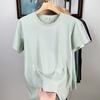 Camiseta de Manga Corta de Verano de Seda Helada de Secado Rápido para Correr y Deportes al Aire Libre, Holgada, Absorbente de Sudor, Cuello Redondo, Tops, Dropshipping