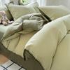 Clase a Concha Bordado Algodón Juego de Cama de Cuatro Piezas Algodón Puro Hilo de Doble Capa Ropa de Cama Funda Nórdica Simple Cama Cama Sábanas Juego de Tres Piezas Cama Cama Sábanas 4