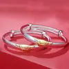 Plata Pura 9999 Pulsera de Plata para Niños Pulsera de Plata Esterlina en Pareja Pulsera Sólida de Plata para Niños Bebé Joyería de Plata Regalo de un Mes